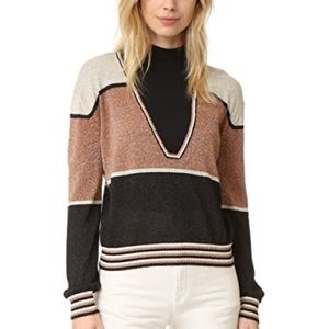 Free People Metallic Colorblock Sweater